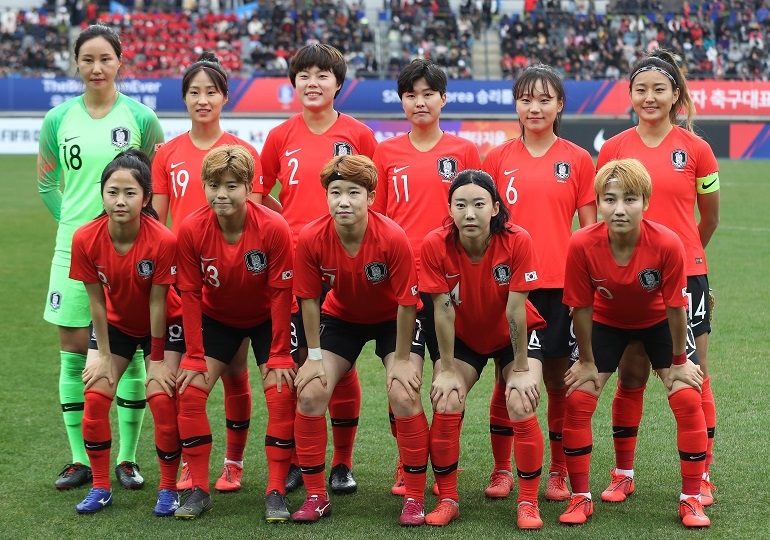 선전 다짐하는 한국 여자축구대표팀 (연합뉴스 제공)