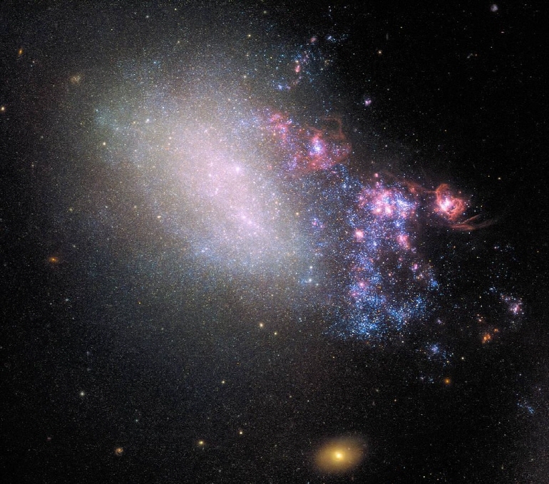 은하 충돌 뒤의 NGC 4485[NASA/ESA 제공]