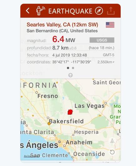 캘리포니아 지진 전한 미 지질조사국 트위터