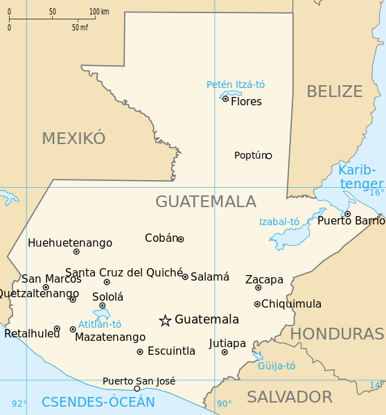 과테말라 지도[사진/wikimedia]