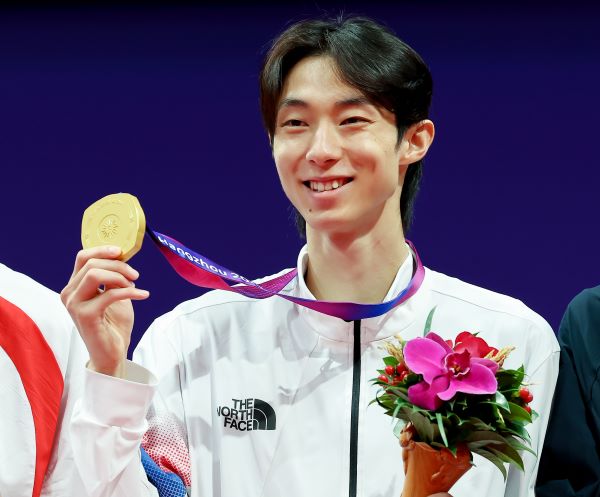 태권도 겨루기 남자 58㎏급에서 금메달을 획득한 장준 [사진/연합뉴스 제공]