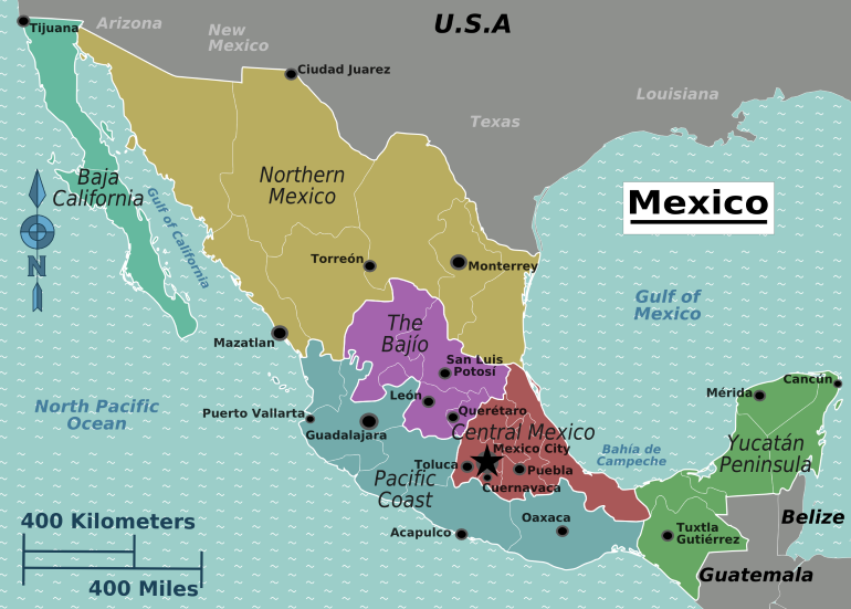 멕시코 지도 [자료제공/위키미디어]