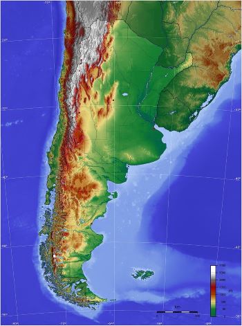 아르헨티나의 지형도 [자료제공/위키피디아]