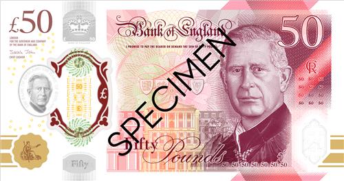 영국 찰스 3세 국왕 초상화 담긴 50파운드 지폐[잉글랜드은행(BOE) 제공. 재판매 및 DB 금지