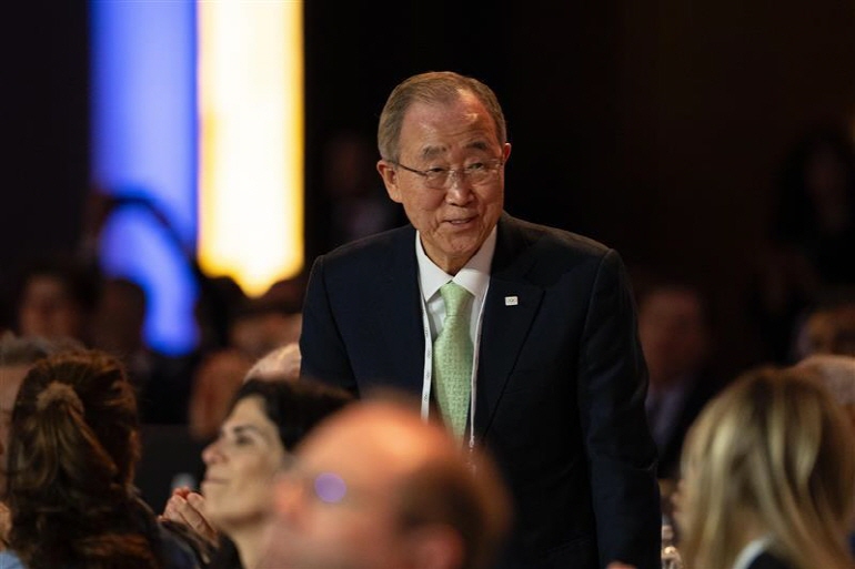 IOC 명예위원으로 추대된 뒤 답례하는 반기문 전 유엔 사무총장[IOC 미디어 엑스(X·옛 트위터) 캡처. 재판매 및 DB 금지]