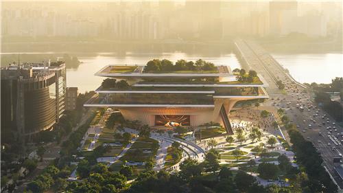 제2세종문화회관 설계안 조감도(여의도공원 방향)[서울시 제공. 재판매 및 DB 금지]