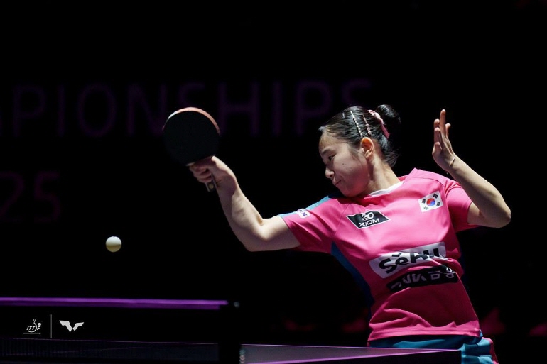 탁구 세계청소년선수권에 나선 허예림의 경기 장면[ITTF 홈피 캡처. 재판매 및 DB 금지]